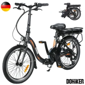 Elektrofahrrad mit 10Ah 36V Wasserdicht IP54, Schwarz
